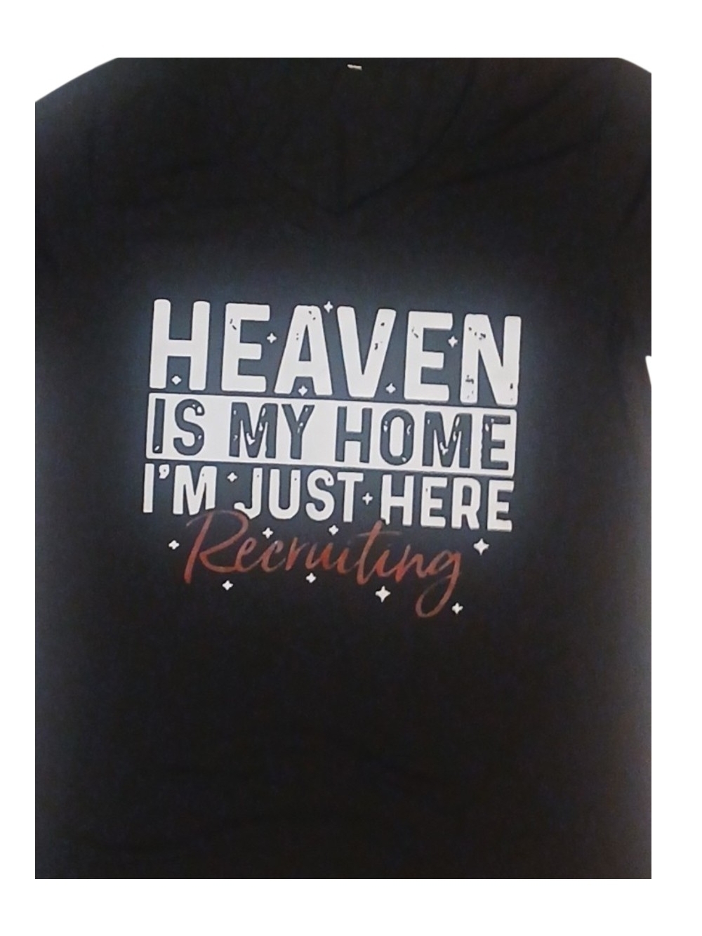 Access - Black Tee Shirt W/ Christian Print, Short Sleeve, V-Neck, Size Small - Picture 6 of 8